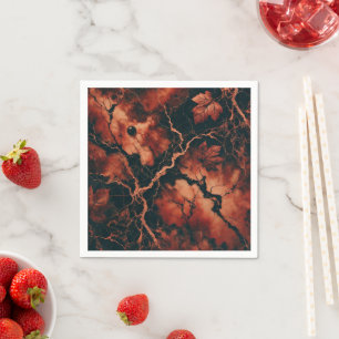 Autumnal Marble Rusty Blätter Découpage Napkins Serviette