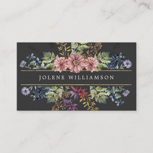 Autumnal Meadow Geometric Business Card Visitenkarte (Vorderseite)