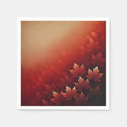 Autumnal Ombre Rusty Red Maple Decoupage Napkins Serviette (Vorderseite)