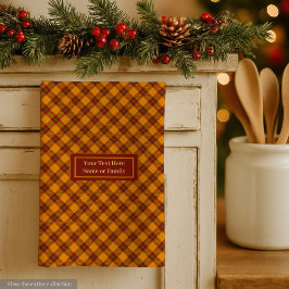 Autumnal Orange Colors Dish Towel Custom Name Geschirrtuch