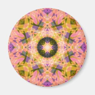 Autumnal Pink Lila Grüner Stern für Herbst Magnet