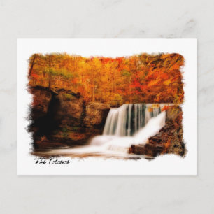 Autumnal Pocona Waterfall Postkarte