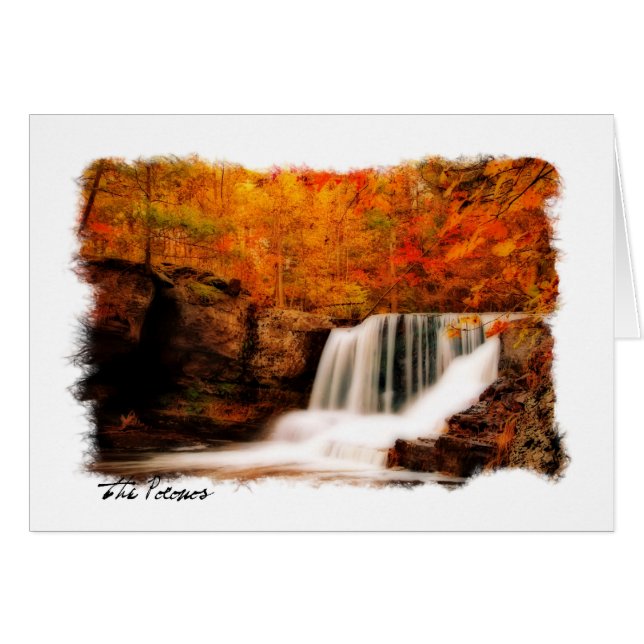 Autumnal Pocono Wasserfall Karte (Vorderseite (Horizontal))