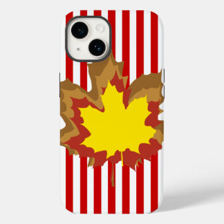 Autumnal rote Streifen mit Blätter Case-Mate iPhone Hülle