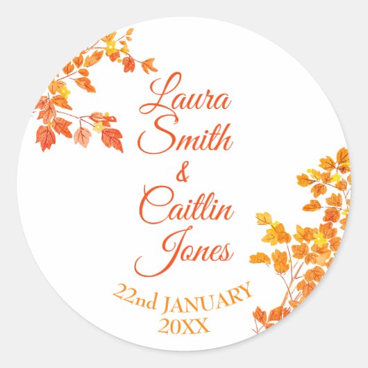 Autumnal Runder Aufkleber (Vorderseite)