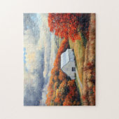 Autumnal-Rustikale Weiße Barsche Bäume Puzzle (Vertikal)