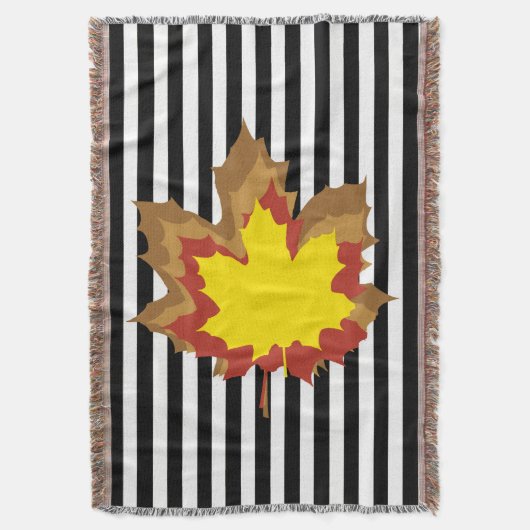 Autumnal schwarze Streifen mit Blätter Decke (Vorderseite Vertikal)