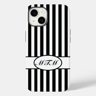 Autumnal schwarze Streifen mit Monogramm Case-Mate iPhone Hülle