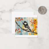Autumnal Serenade mit Chickadee Bird Mitteilungskarte (Vorderseite/Rückseite Beispiel)