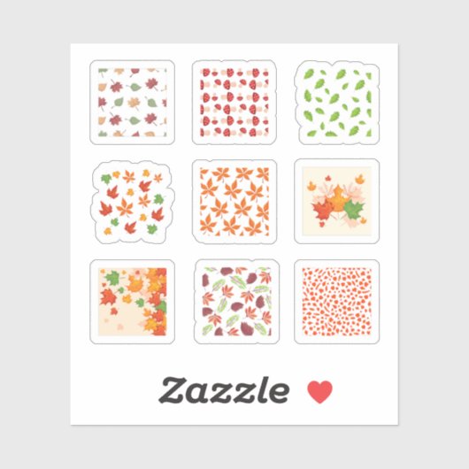 Autumnal Square Stickers Aufkleber (Blatt)