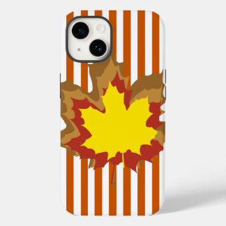 Autumnal-Streifen mit Blätter gebrannt Case-Mate iPhone 14 Hülle