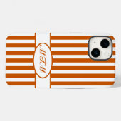 Autumnal-Streifen mit Monogramm Case-Mate iPhone Hülle (Rückseite (Horizontal))