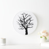 Autumnal Tree Lino Druckuhr Große Wanduhr (Zuhause)