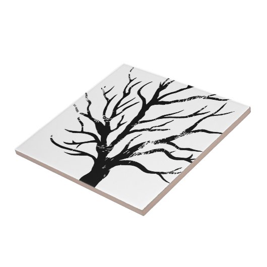 Autumnal Tree Lino Print Fliese (Seite)