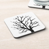Autumnal Tree Lino Print Getränkeuntersetzer (Linke Seite)