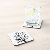 Autumnal Tree Lino Print Getränkeuntersetzer (Rechte Seite)