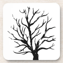 Autumnal Tree Lino Print Getränkeuntersetzer