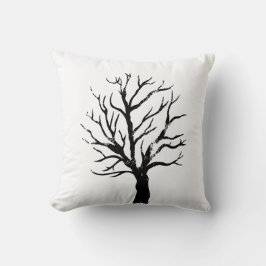 Autumnal Tree Lino Print Kissen