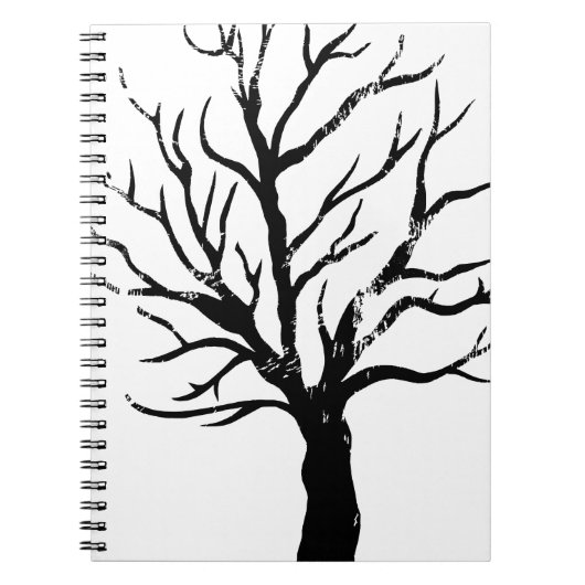 Autumnal Tree Lino Print Notizblock (Vorderseite)