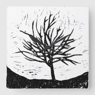 Autumnal Tree Lino Uhr