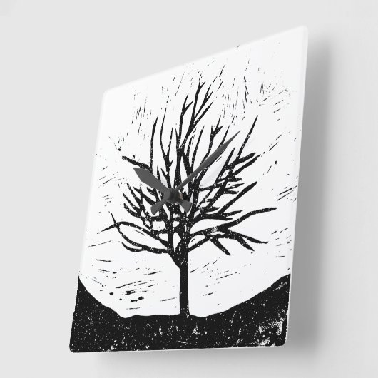 Autumnal Tree Lino Uhr (Winkel)