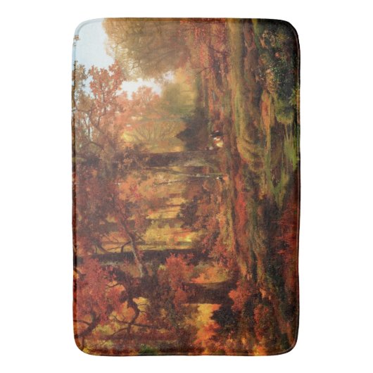 Autumnal Trees in Cresheim Glen (Philadelphia) Badematte (Vorderseite Vertikal)