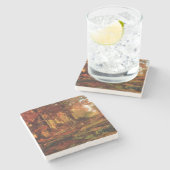 Autumnal Trees in Cresheim Glen (Philadelphia) Steinuntersetzer (Seitenansicht)