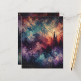 Autumnal Twilight Distressed Ink Scrapbook Paper