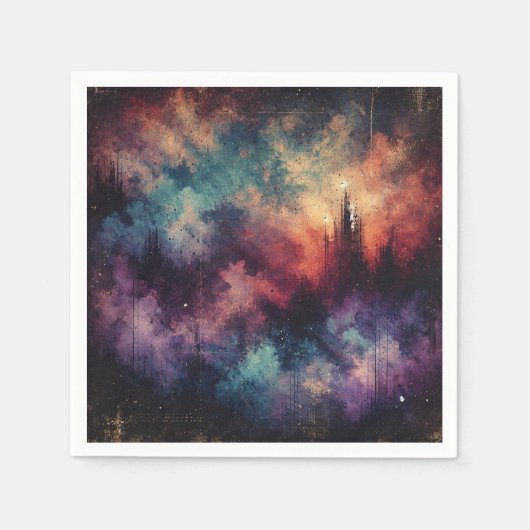 Autumnal Twilight Fall gestörte Tinte Decoupage Serviette (Vorderseite)