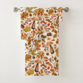 Autumnal Wald auf Weiß Badhandtuch Set