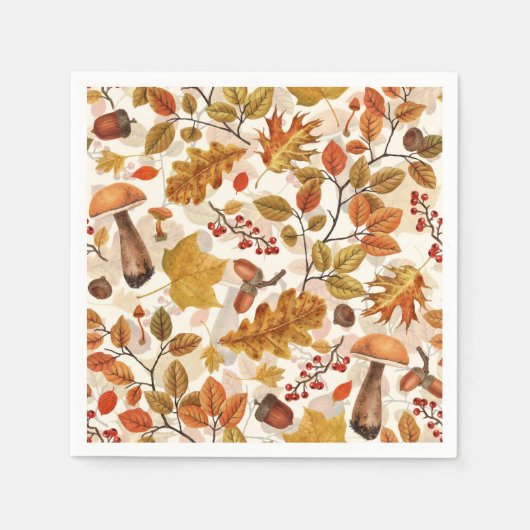 Autumnal Wald auf Weiß Serviette (Vorderseite)