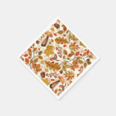 Autumnal Wald auf Weiß Serviette (Ecke)