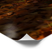 Autumnal-Waldszene mit Baum und Eichhörnchen Poster (Ecke)