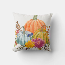 Autumnal Watercolor Pumpkins Pillow Kissen