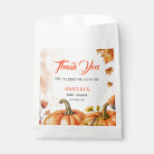Autumnal Watercolor Thank You Pumpkin Baby Shower Geschenktütchen (Vorderseite)