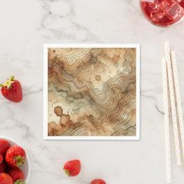 Autumnal Watercolor Wood Grain Découpage Napkins Serviette