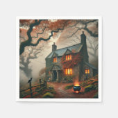 Autumnal Whimsigoth Hexen Hütte Decoupage Serviette (Vorderseite)