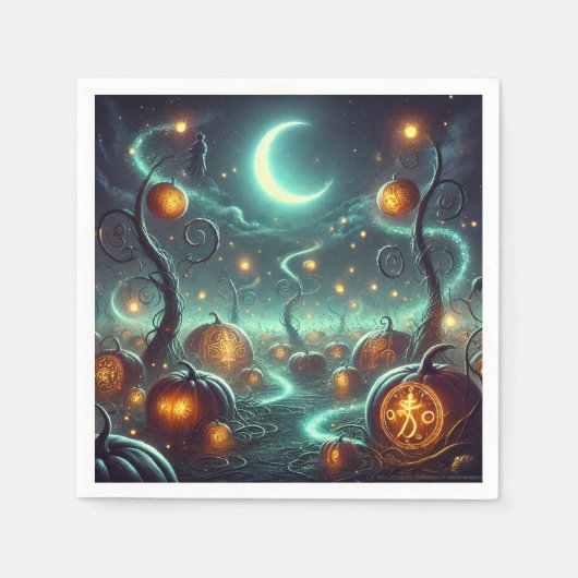 Autumnal Whimsigoth Magic Pumpkin Patch Decoupage Serviette (Vorderseite)