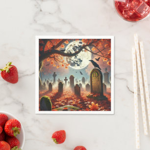 Autumnal Whimsigoth Mysteriöser Friedhof Dekoupage Serviette