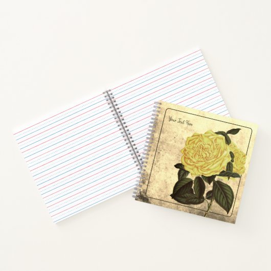 Autumnal Yellow Rose Vintages Notebook Notizblock (Innenseite)