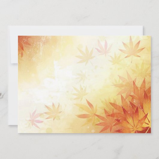 Autumnale Blätter Hochzeit Einladung (Rückseite)
