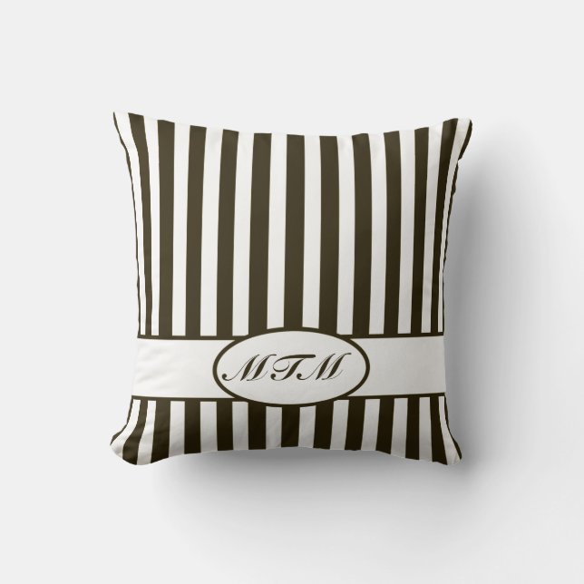 Autumnale Schokolade mit Monogramm Kissen (Vorderseite)