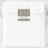 Autumnale Schokolade mit Monogramm Quadratischer Aufkleber (Tasche)