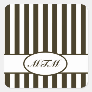 Autumnale Schokolade mit Monogramm Quadratischer Aufkleber