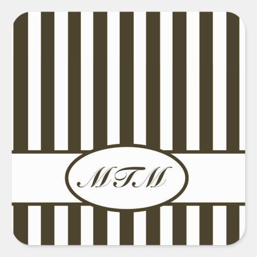 Autumnale Schokolade mit Monogramm Quadratischer Aufkleber (Vorderseite)
