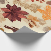 Autumnale Vögel und Blätter Geschenkpapier (Ecke)