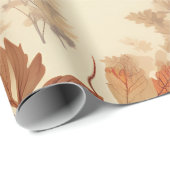 Autumnale Vögel und Blätter Geschenkpapier (Rolleneckpunkt)