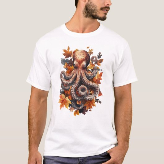 Autumnaler Octopus-T - Shirt (Vorderseite)
