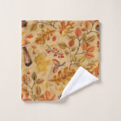 Autumnaler Wald auf Ocker Badhandtuch Set (Waschlappen)