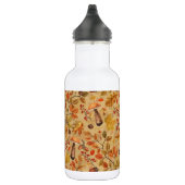 Autumnaler Wald auf Ocker Edelstahlflasche (Rechts)